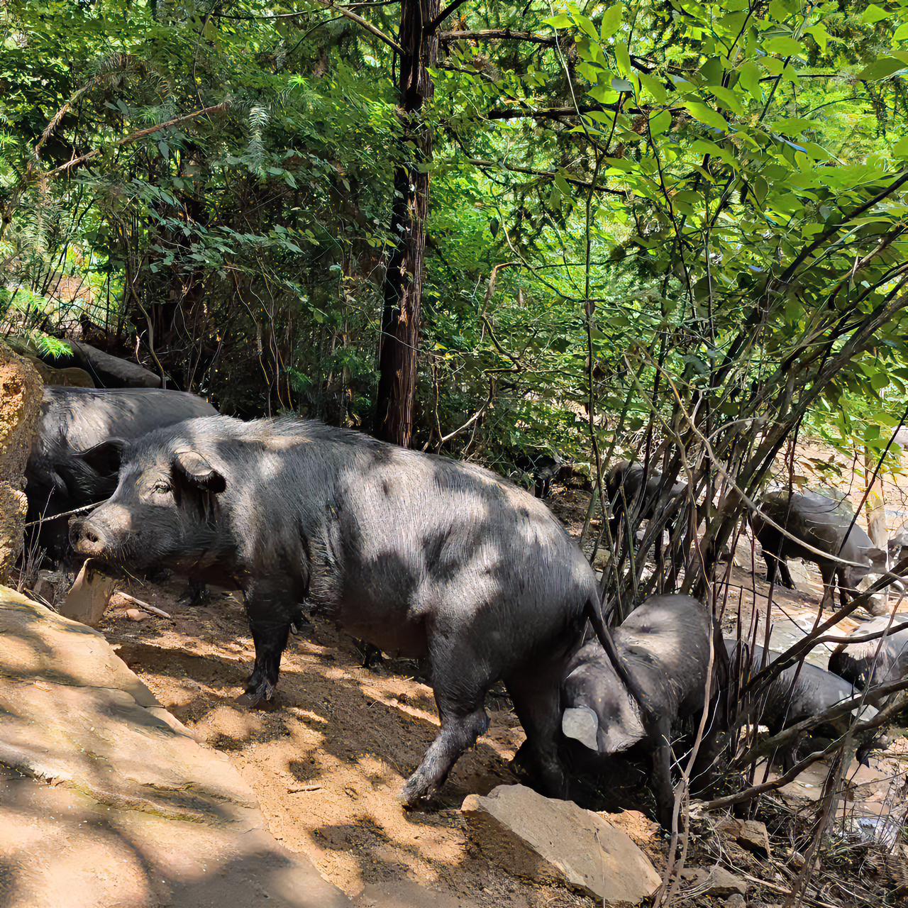 大别山散养黑毛土猪  散装称重 现场改价