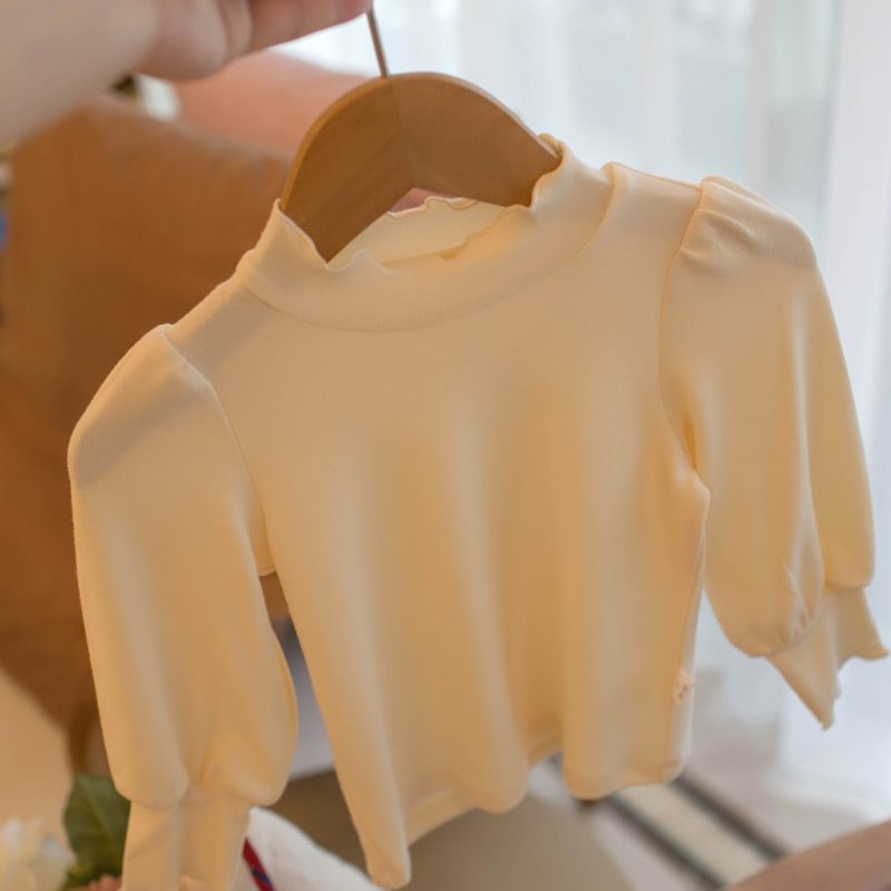 2024秋款女童纯色好搭配圆领打底衫 