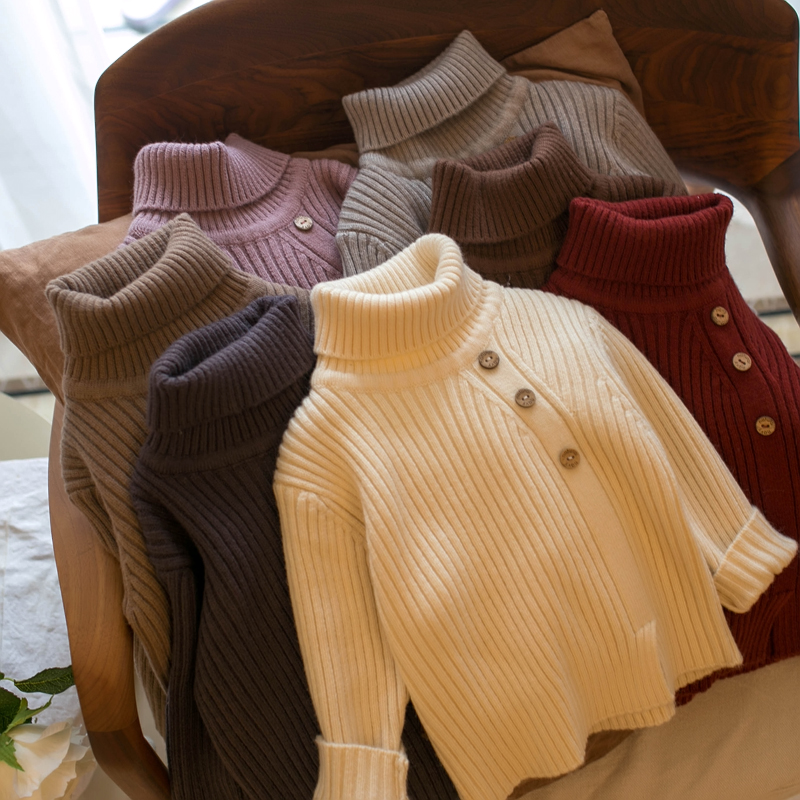 特价 冬款女童高领休闲套头毛衣打底衫