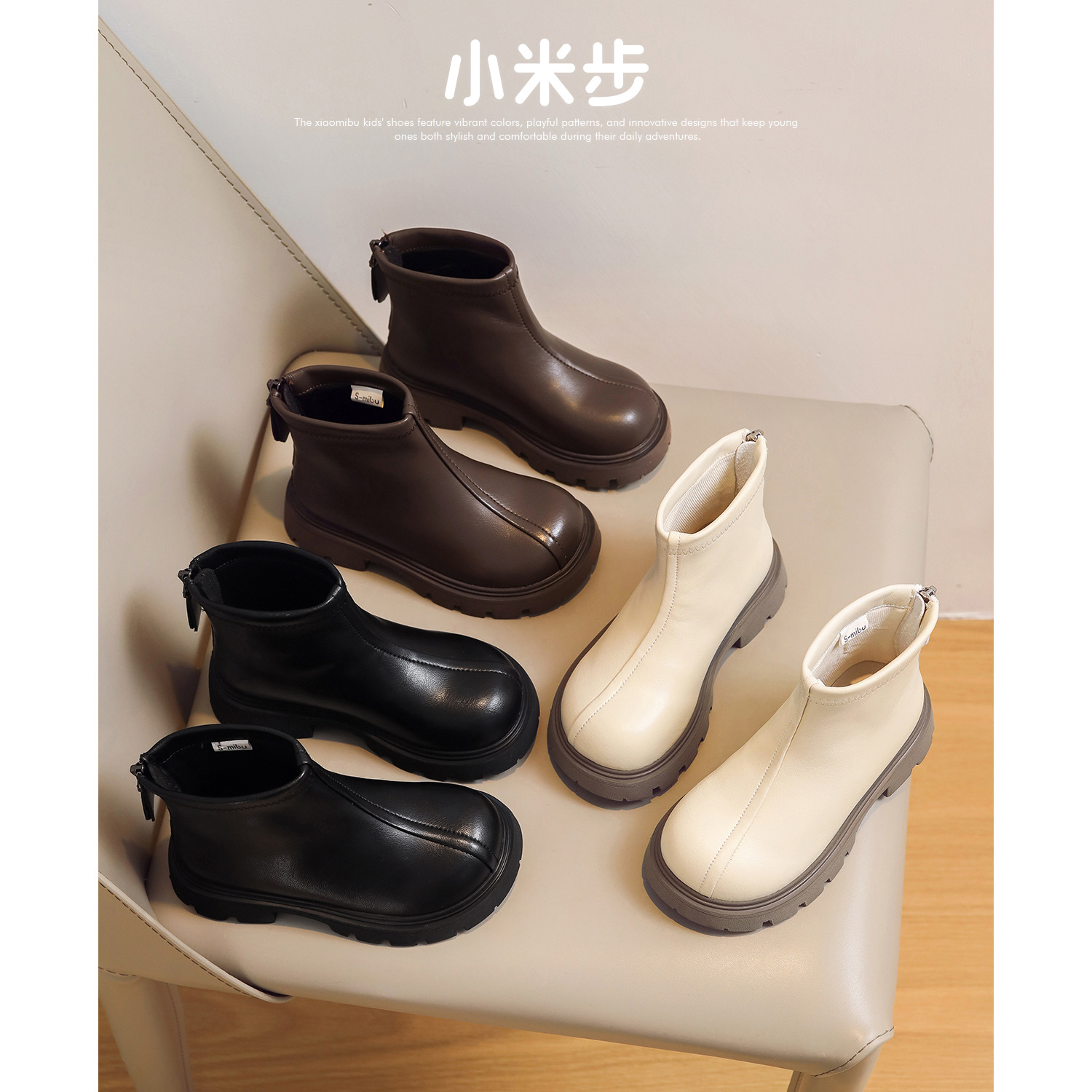 女童靴子2023年秋冬季新款童靴儿童软底韩版短靴女孩中大童马丁靴