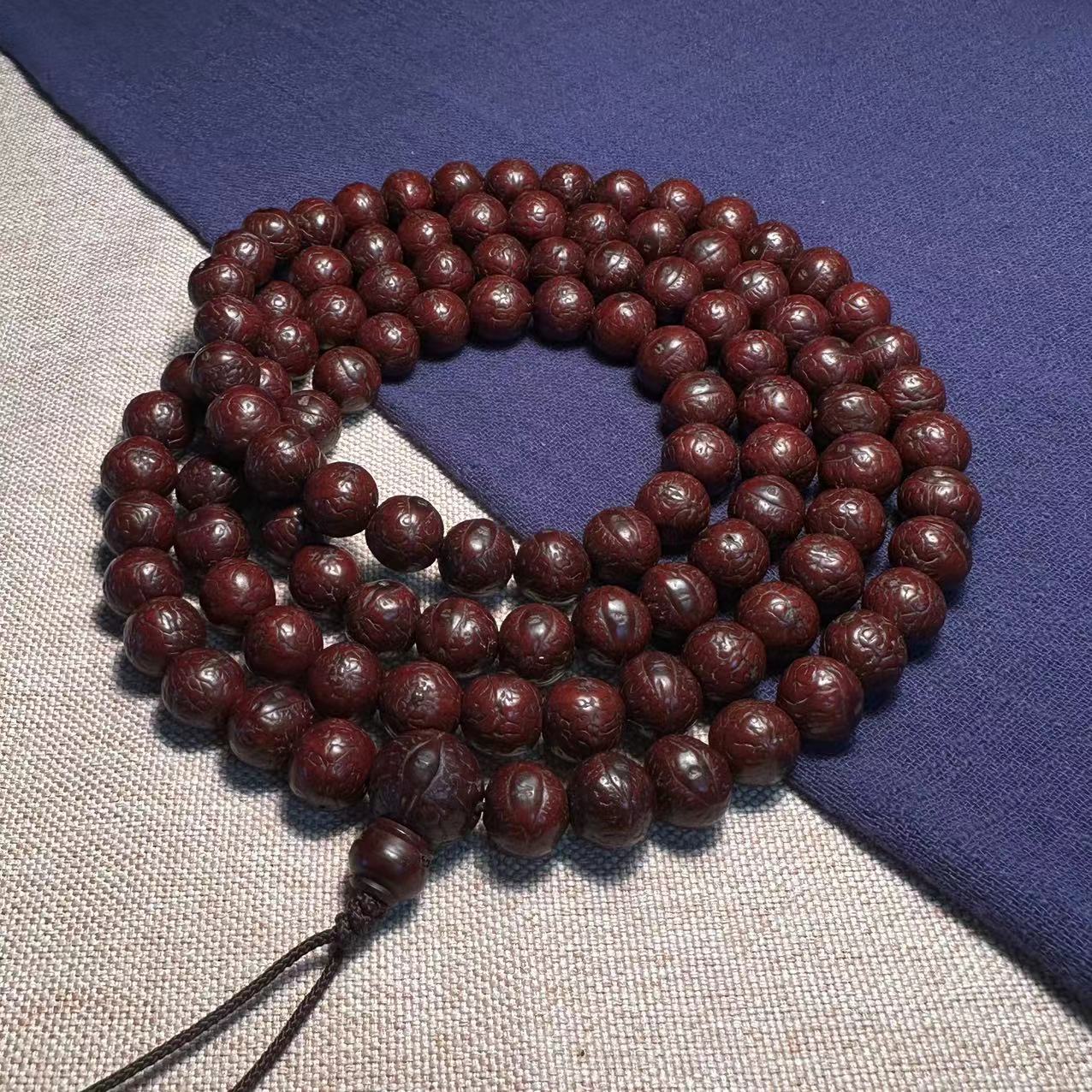 凤眼菩提108颗原籽藏族回流酥油供成品开眼老串12mm±