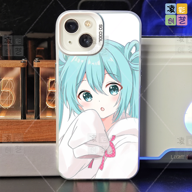 凌彩创艺适用苹果华为小米二次元初音未来卫衣初音IMD彩银壳