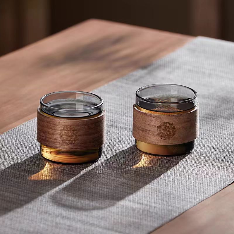 烟灰色手工玻璃主人杯加厚耐热品茗杯个人单杯家用茶杯茶具