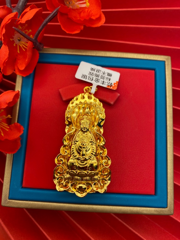 吊坠足银 足银吊坠 火焰观音  永保平安观音吊坠