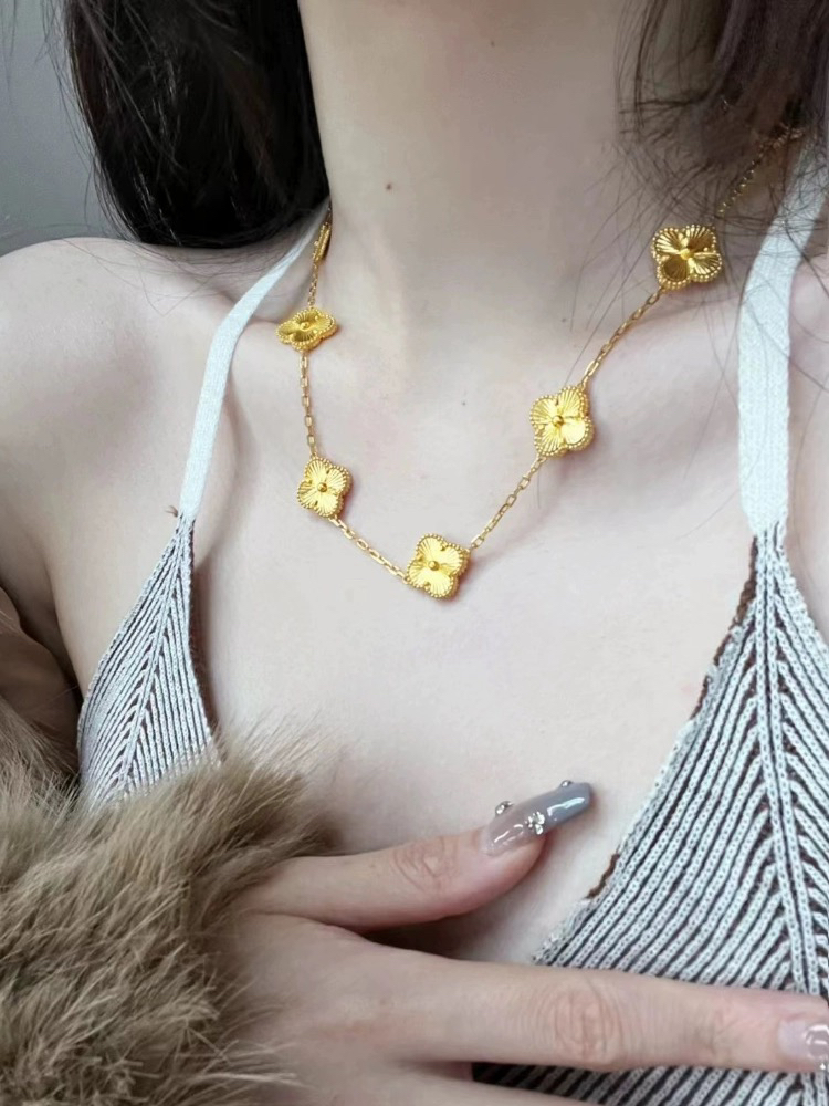 坠链均足银 足银项链 四叶草项链时尚首饰百搭气质精美轻奢