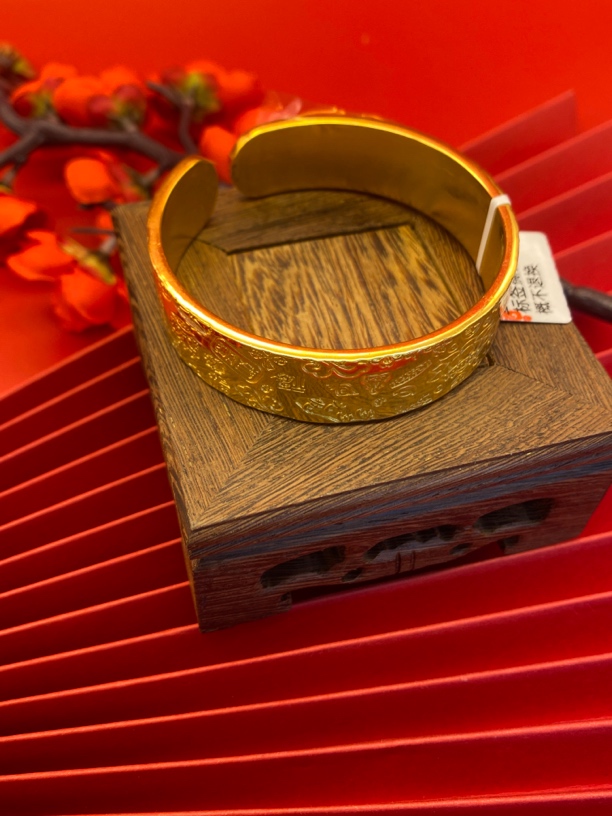 足银手镯 足银手镯 时尚百搭开口吉言手镯