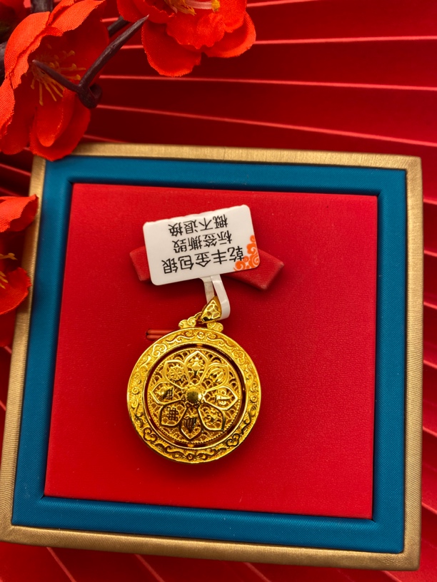 吊坠足银 足银吊坠 吊坠 时尚精美八宝罗盘吊坠 可转动