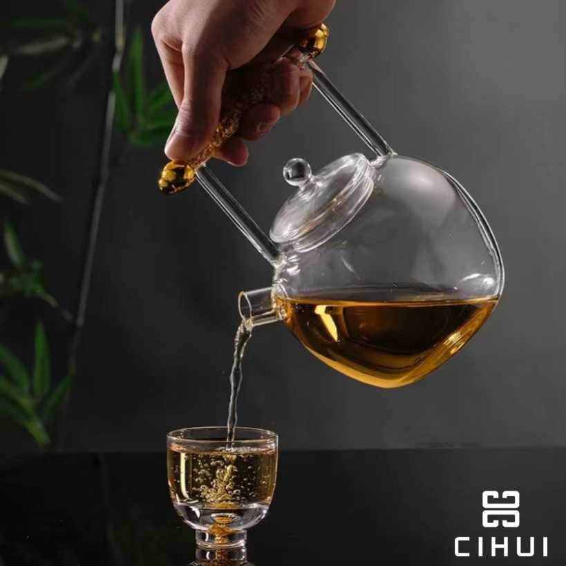 Sharlife 送礼家用会客精致高档金箔手柄 煮茶壶 烧水壶 600ml