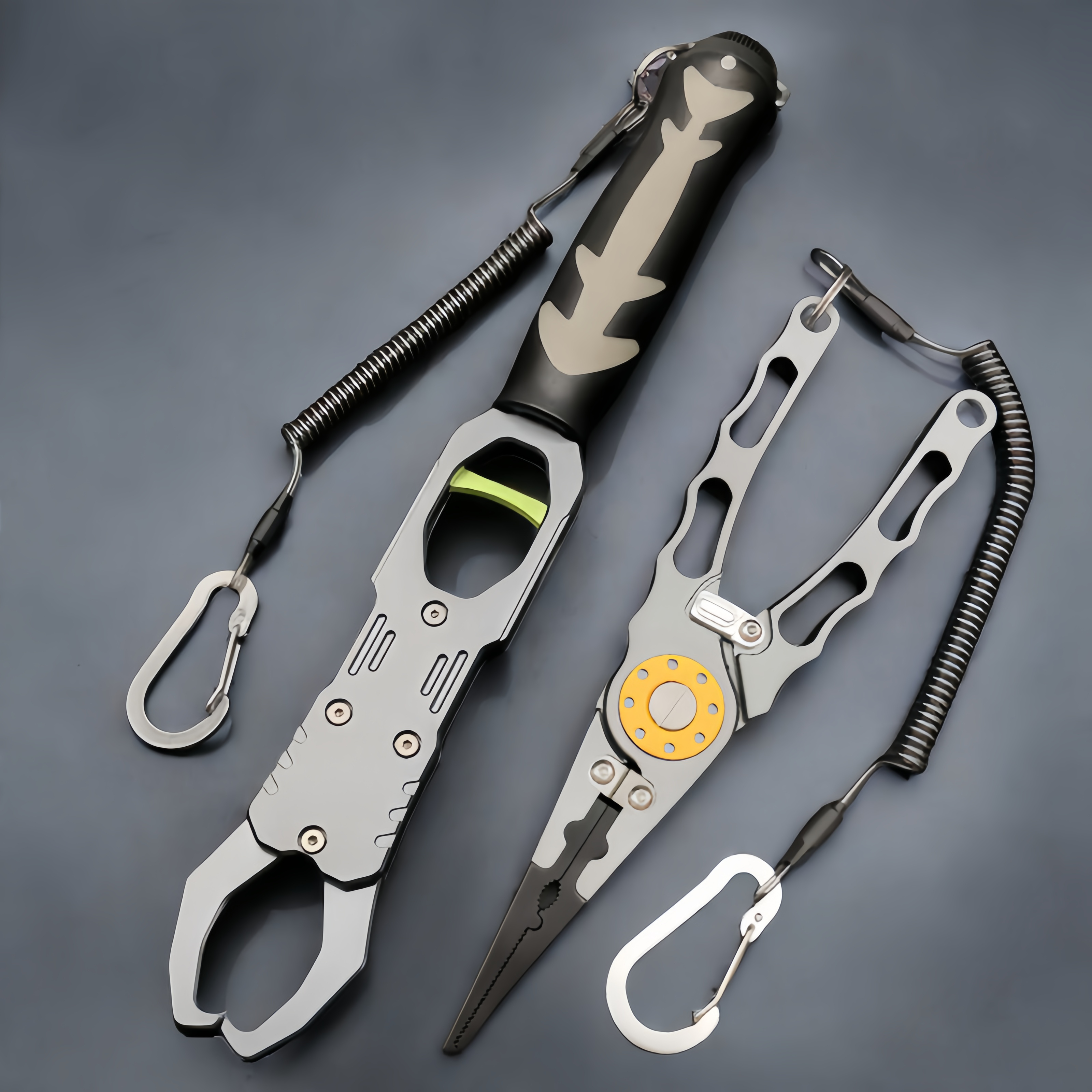 3控鱼器带秤铝合金路亚钳剪线开环摘钩多功能钓鱼钳控鱼钳