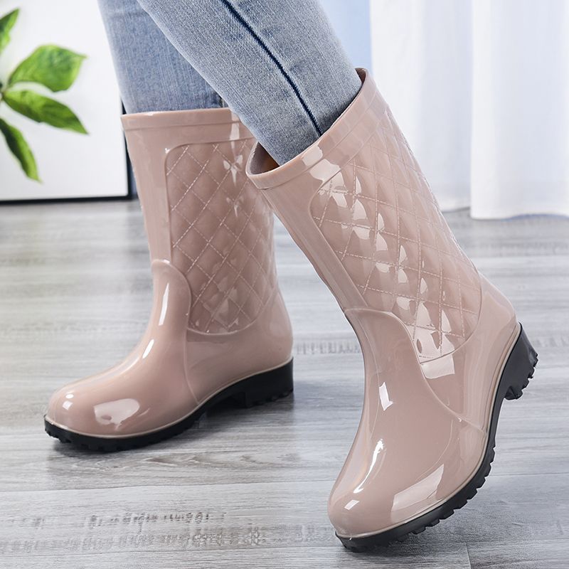 冬季森马潮雨鞋防滑水鞋女冬胶靴中筒胶鞋踩水洗衣防水保暖耐磨水