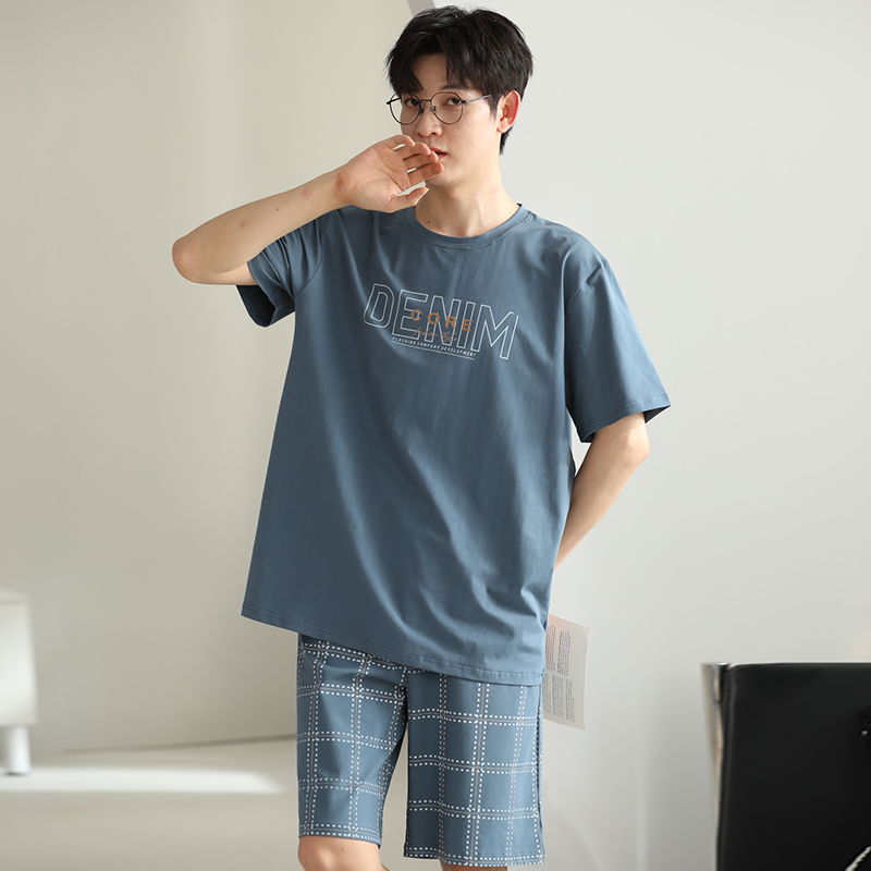 睡衣男士纯棉短袖夏季2024新款青少年薄款全棉休闲家居服【24523】
