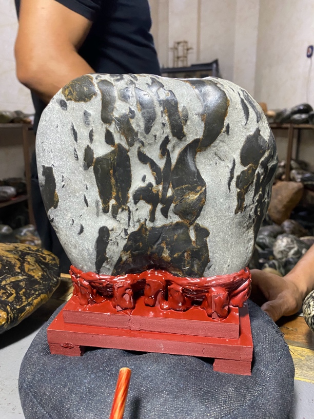 新疆额河奇石画面石图案石观赏石摆件胎记石水冲石造型石景观石