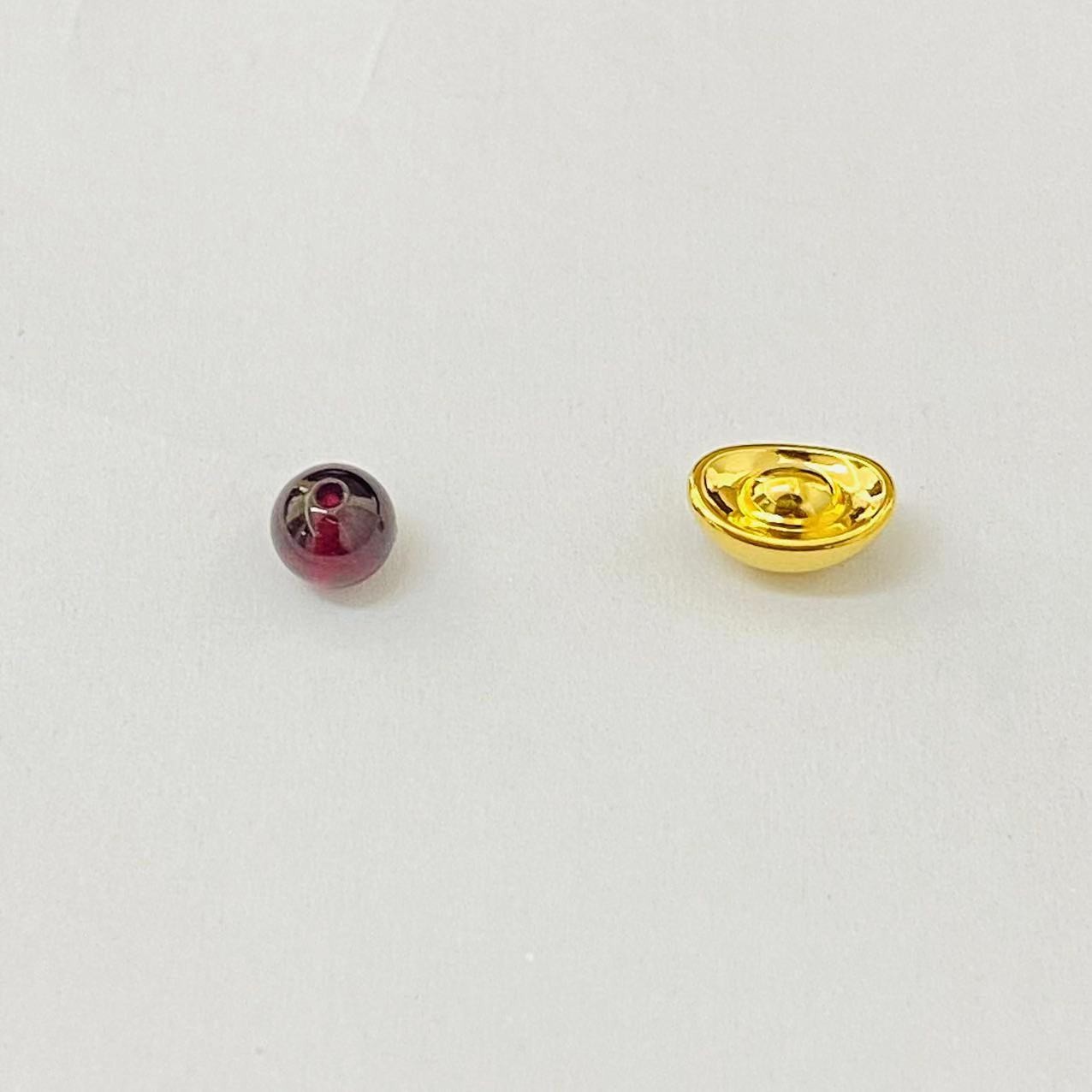 足金石榴石首饰 元宝 多样性发一（元宝带证书) B