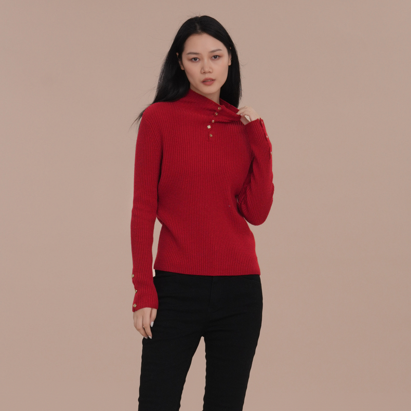 XJ411110A913-XG雪歌冬季正红套头毛衫