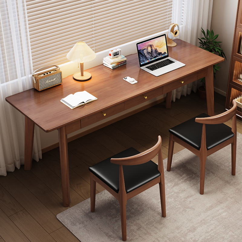 【双人款】实木电脑桌简约双人桌子家用学习长条办公书桌现代长桌