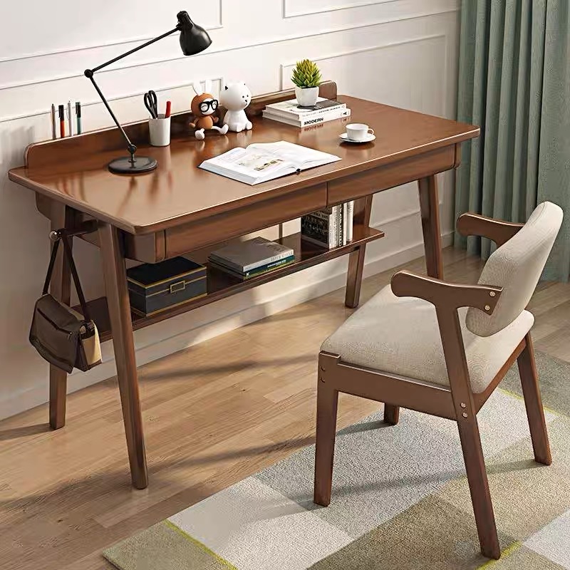 【抖音好物】实木书桌简约现代家用学习桌卧室北欧简易台式电脑桌