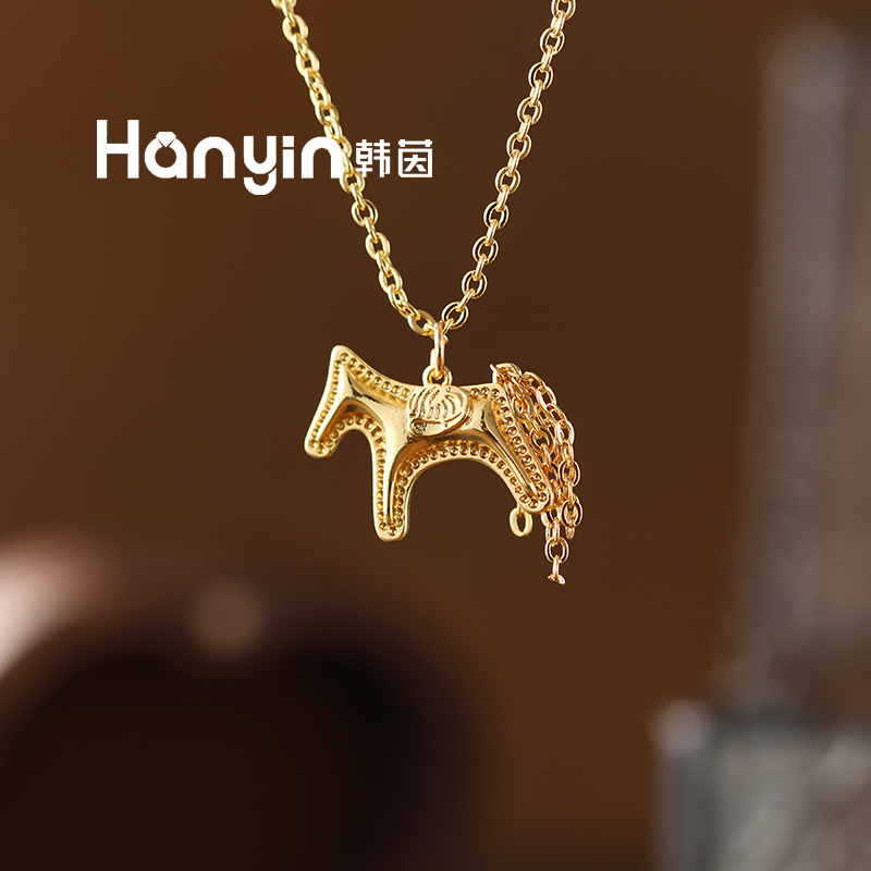 铜合金项链 时尚百搭气质光面流苏小马项链AAA