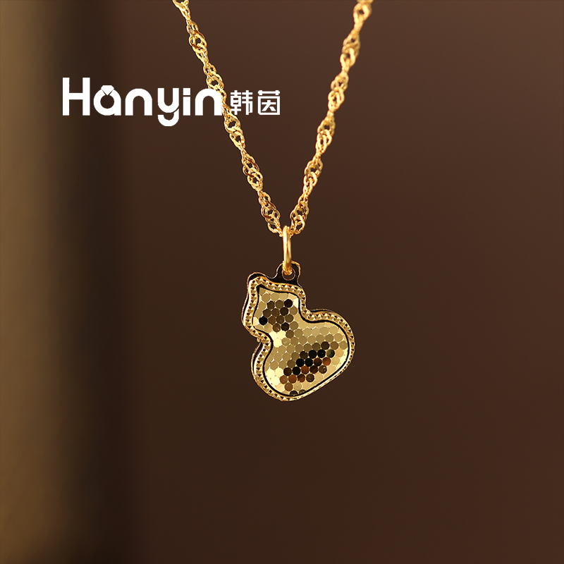 坠链均925银 时尚百搭光面纯银蜂窝葫芦项链个性潮流龙鳞锁骨链女