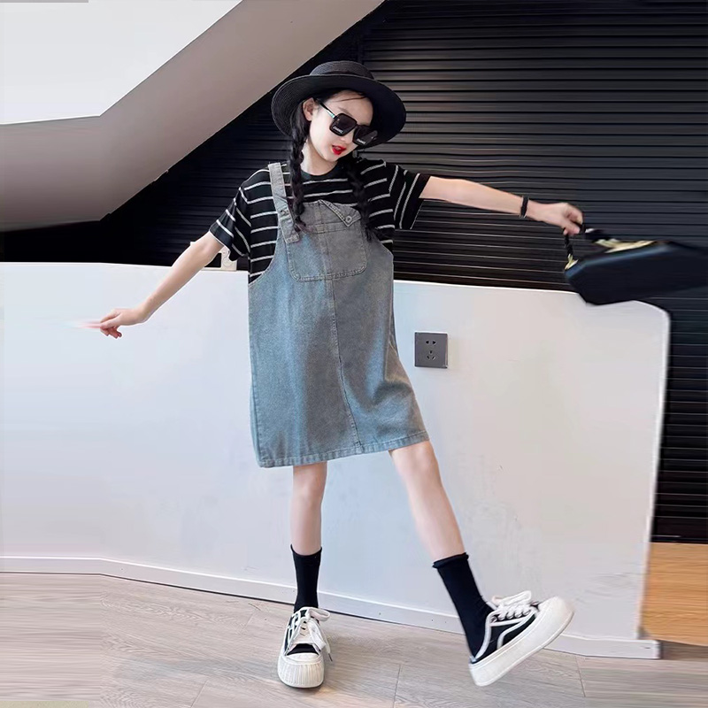 儿童裙子夏季女宽松假两件女童裙子夏天洋气女大童夏装连衣裙夏款