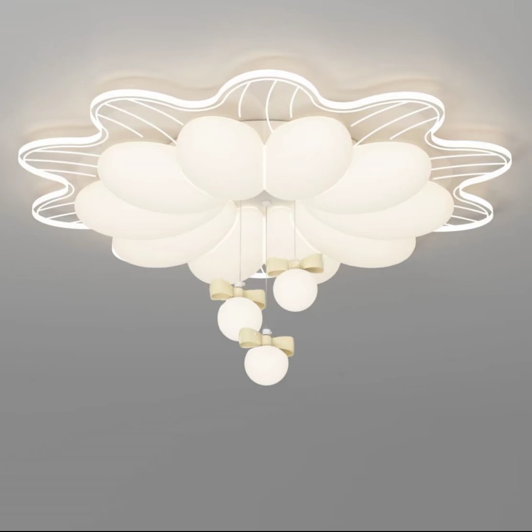 新款主卧室灯现代简约奶油风卧室灯全光谱护眼灯led温馨花形灯具