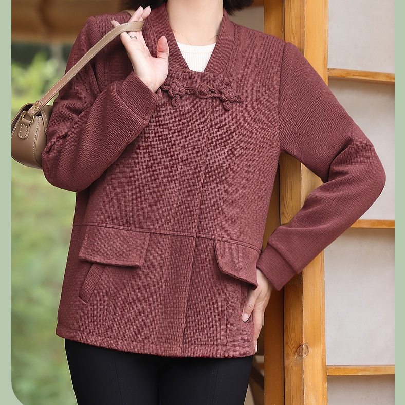 秋季新款 jshyfs中老年休闲盘扣夹克外套妈妈装