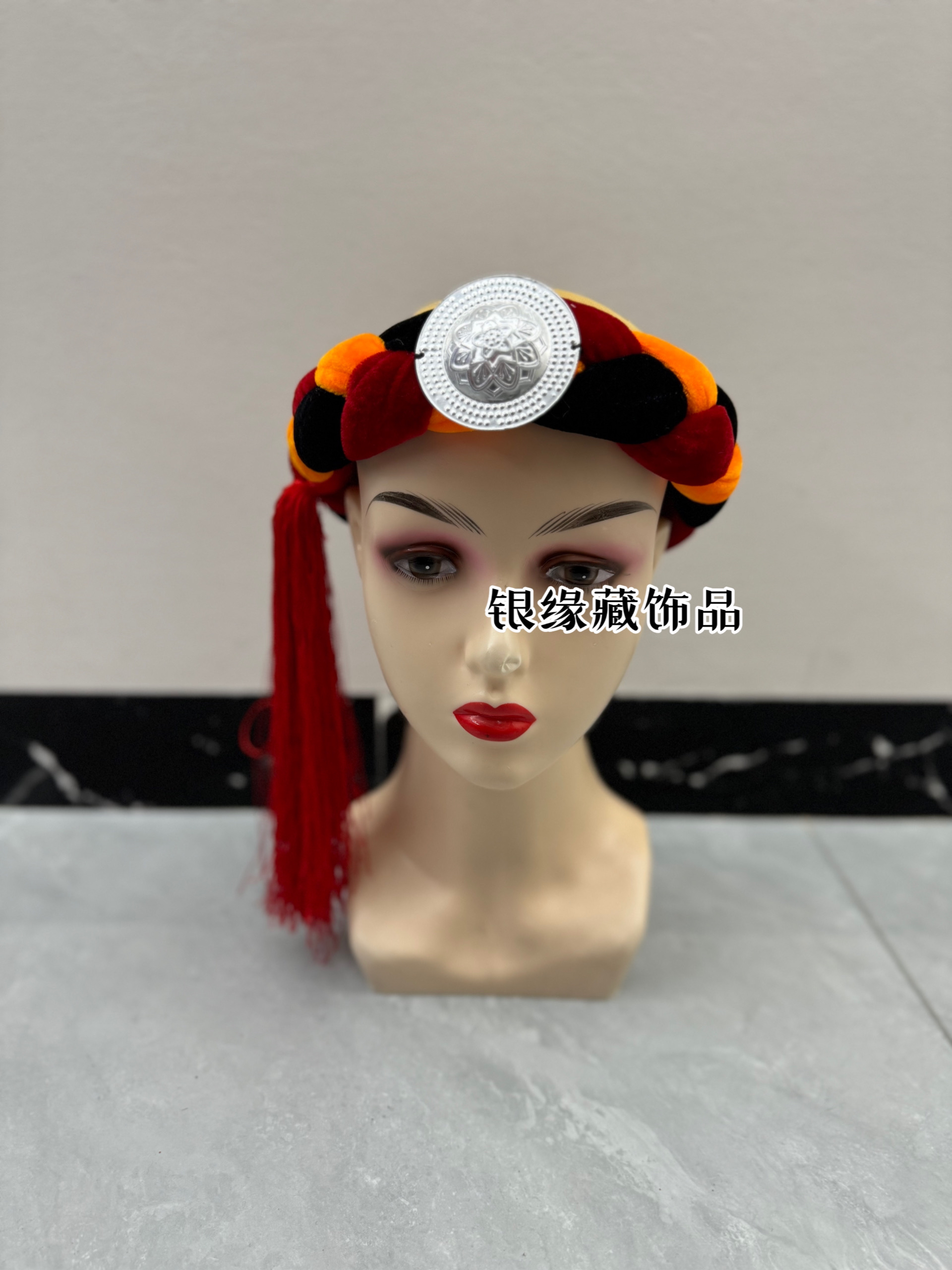 银缘藏饰甘孜藏式康巴汉子头饰舞蹈表演节目节日藏族男士饰品民族