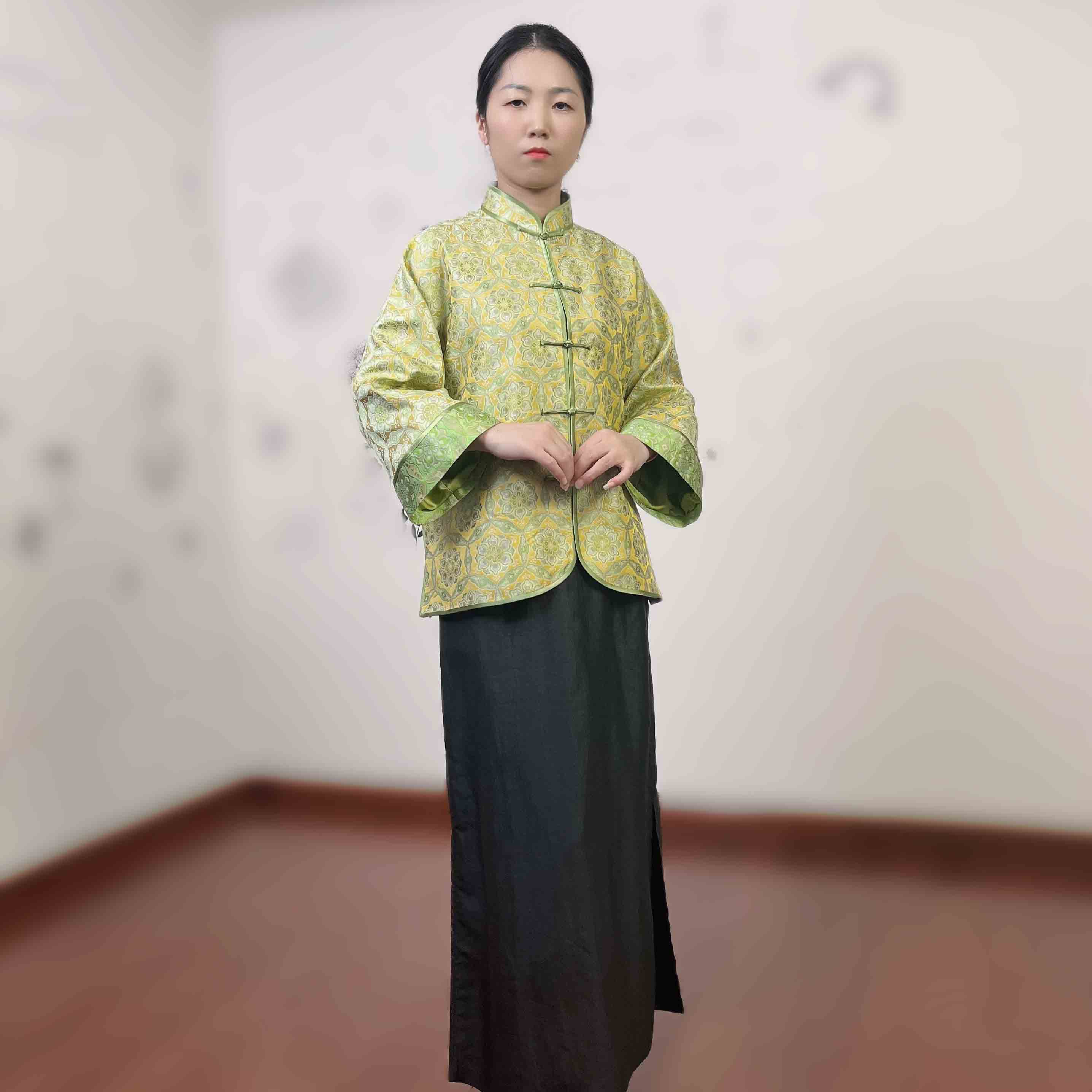 香云纱陆美瑛宋锦倒时尚大袖上衣提花唐装长袖复古新中式中国风