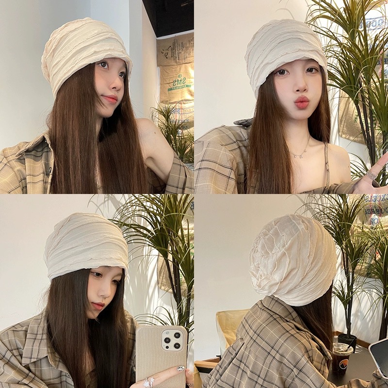 月子帽产妇冬内里棉产后防风透气大头围帽子时尚包头堆堆帽休闲