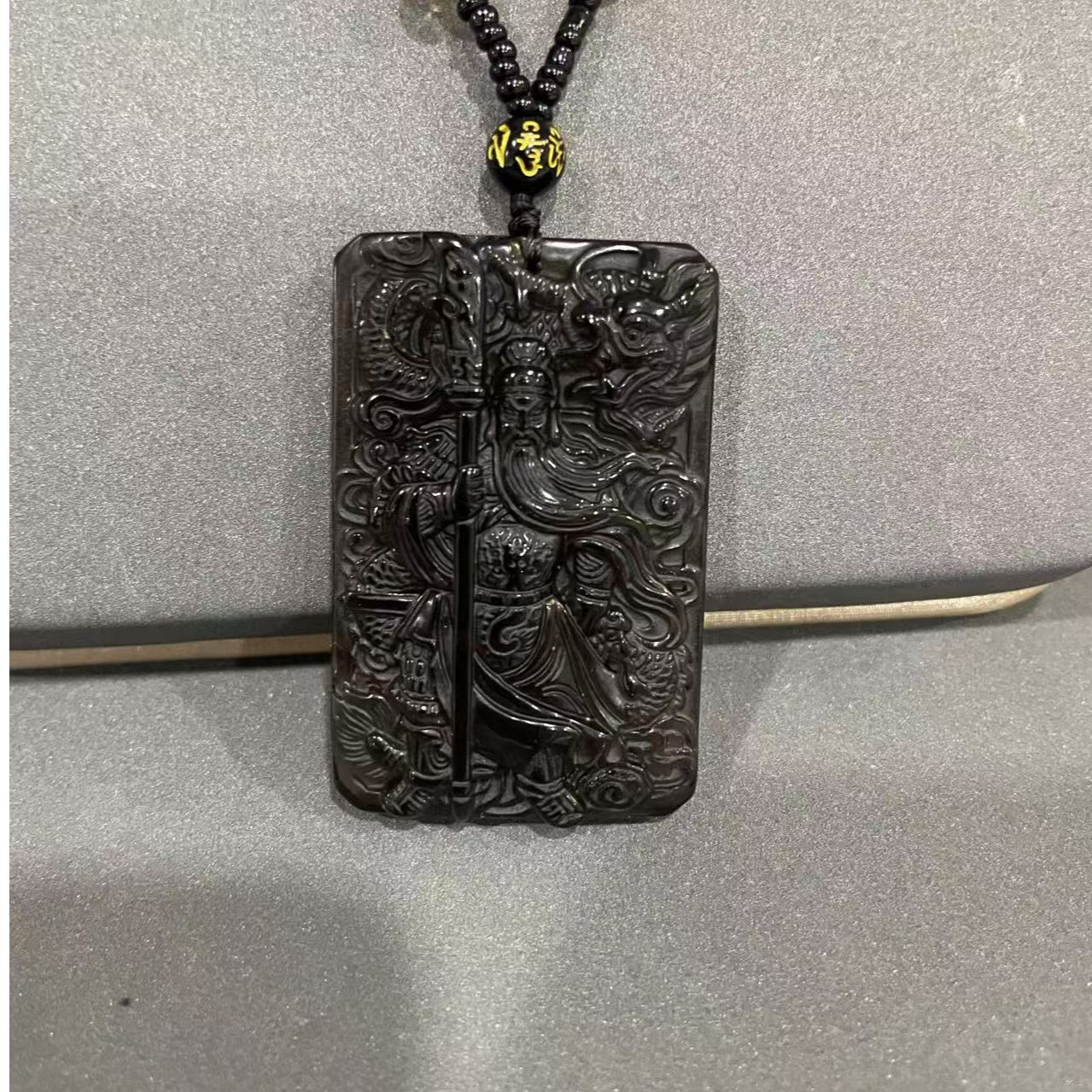  冰种 黑耀 时尚 关公 吊坠                                   