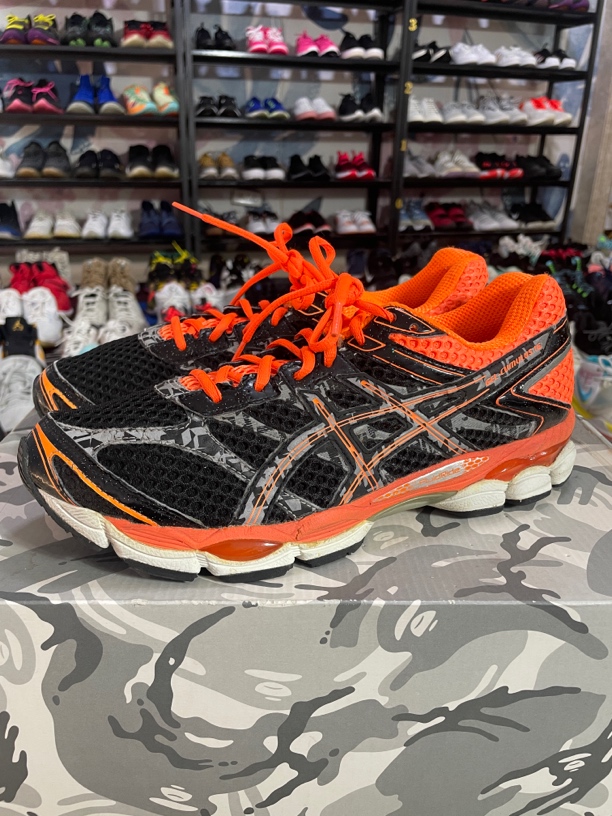 42.5码270/Asics 稳定支撑 减震防滑耐磨 跑鞋 黑色/橙色