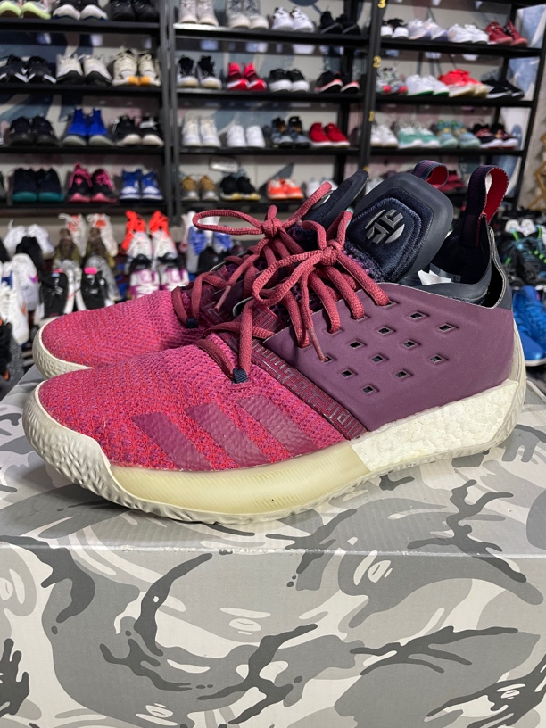 42.5码270/adidas Harden Vol.2 防滑耐磨篮球鞋 魔力红/公价2149