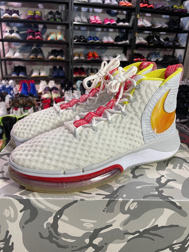 45码290/Nike AlphaDunk 缓震耐磨 实战篮球鞋 白红金/公价1289
