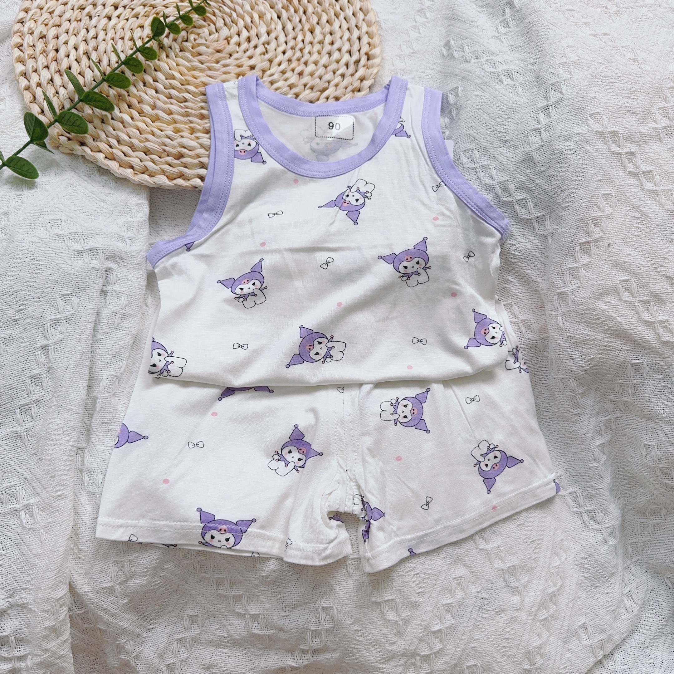 儿童天丝莫代尔卡通背心套装（实物以直播间讲解为准）