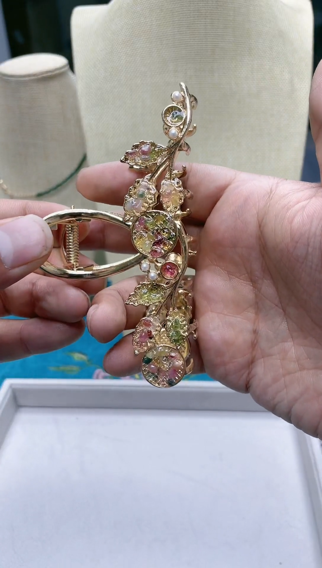 【闪购商品】玛瑙/玉髓颈饰未镶嵌天然碧玺发卡