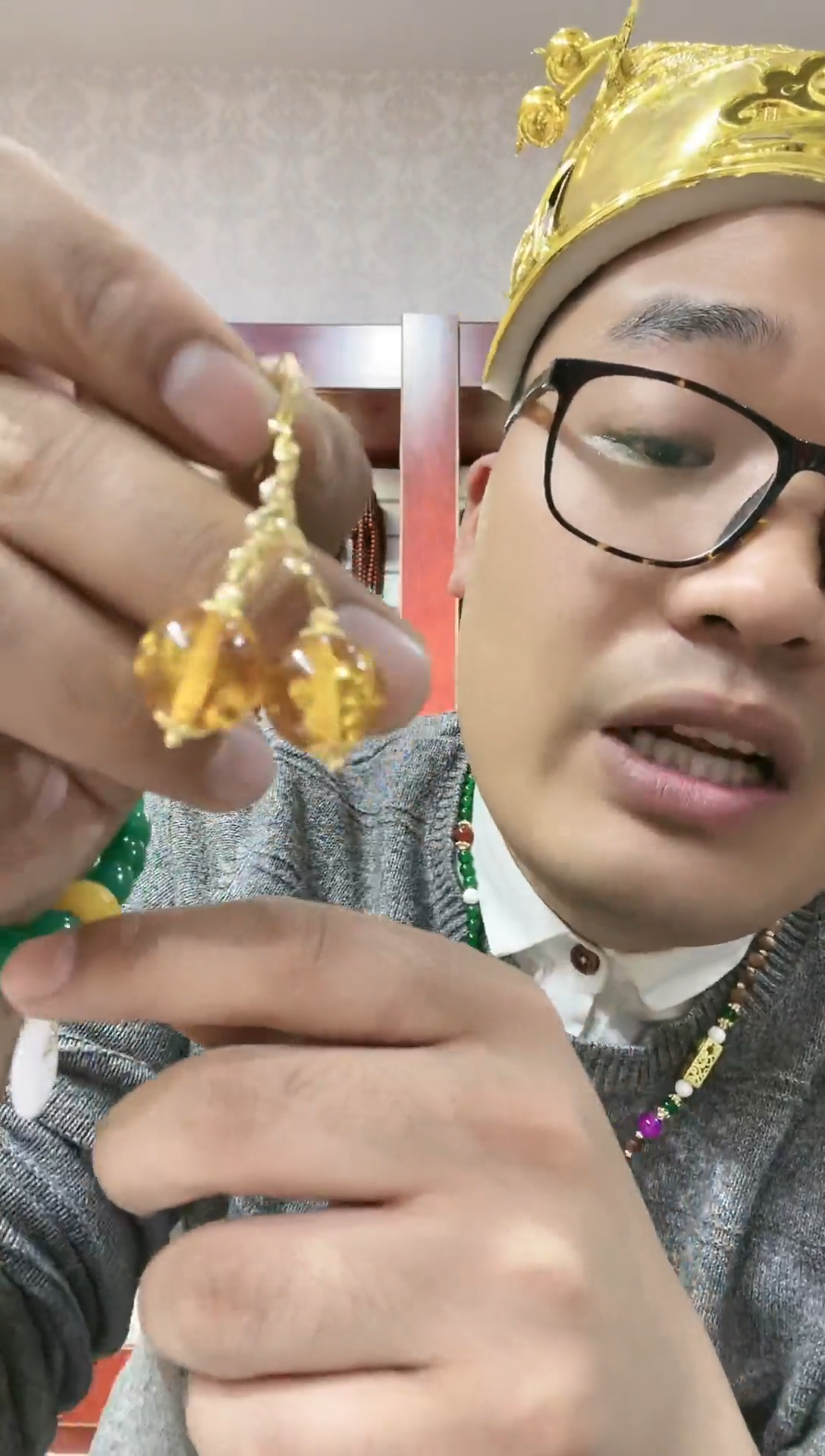 【闪购商品】玛瑙/玉髓珠宝半成品未镶嵌花珀耳饰