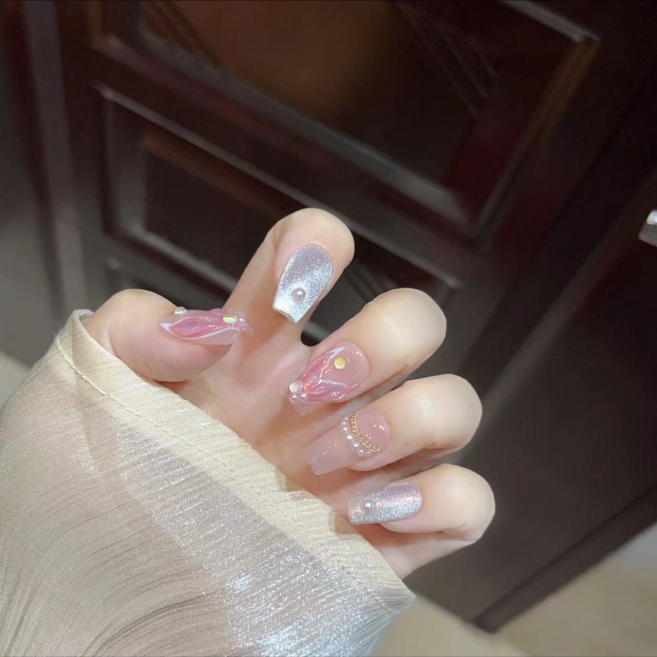 【梦幻人鱼】小仙女手工定制穿戴甲温柔鱼尾猫眼纯欲夏日美甲