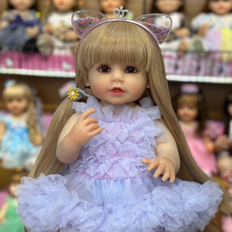  直播月月公主重生娃娃仿真婴儿软胶可洗澡全胶洋娃娃女孩儿童节