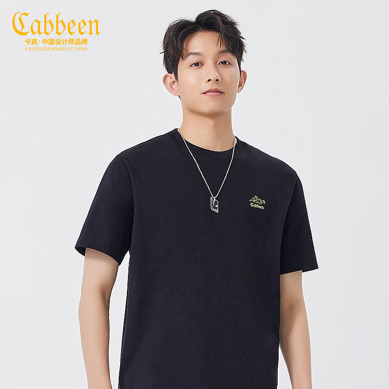 【凉感】CABBEEN卡宾男装T恤大码夏新款印花短袖潮流3232132185