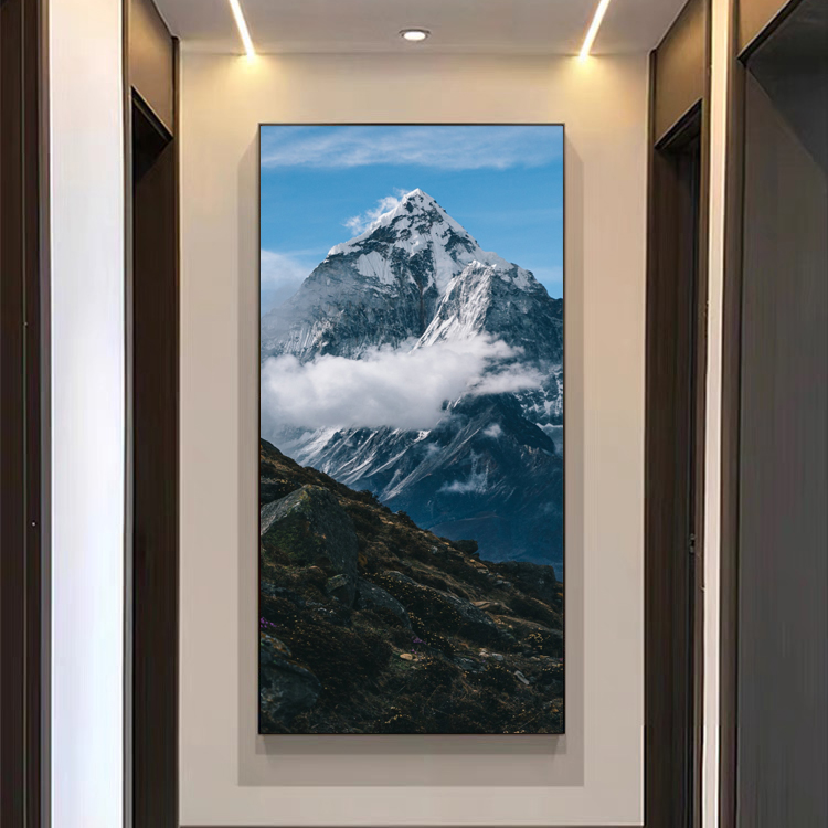 现代风景背靠金山玄关装饰画家有靠山走廊过道酒店民宿背景墙挂画