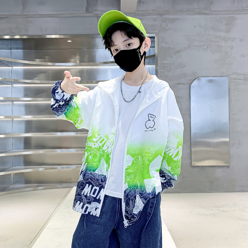 男童夏季防晒衣外套2025新品中大儿童休闲连帽防晒服男孩帅气上衣