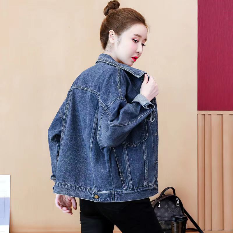 大码牛仔外套女2023秋季新款百搭夹克韩版宽松长袖显瘦休闲上衣潮