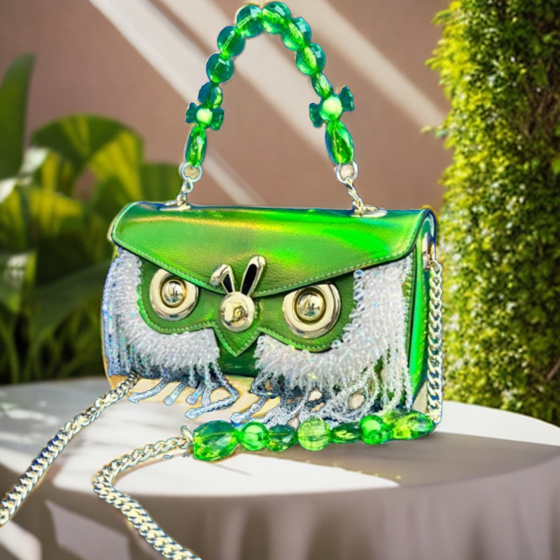 《牛油果绿色》甜星兔正品高档小兔子包包