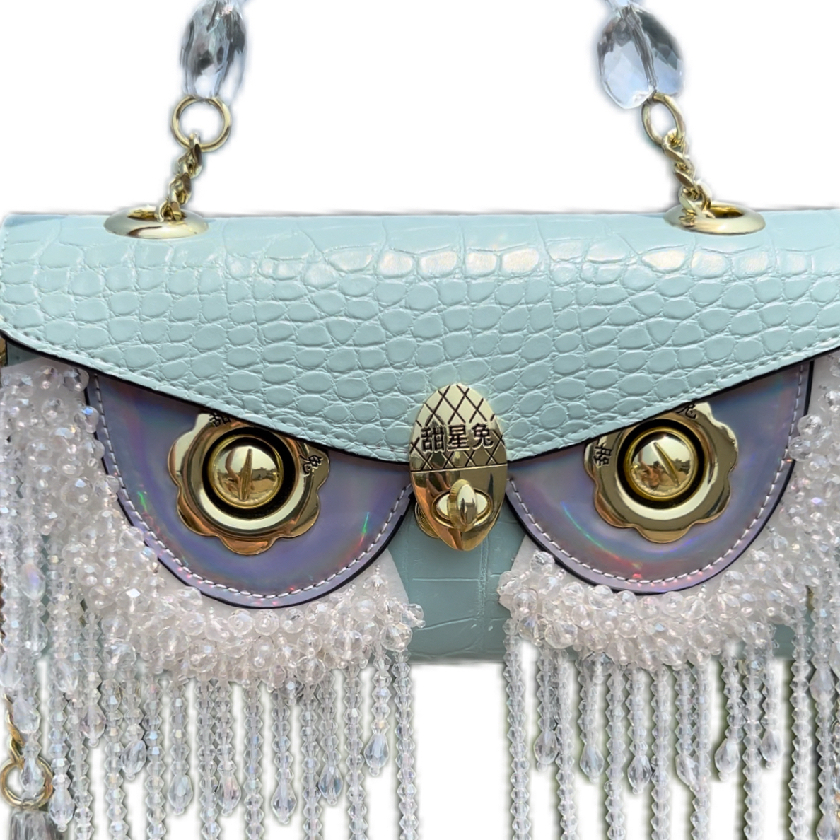 《天蓝色》甜星兔正品小兔子手工流梳斜挎高端女包