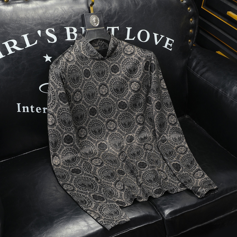 2024秋冬新款IUIUG轻奢品质波点半高领双面绒休闲打底衫