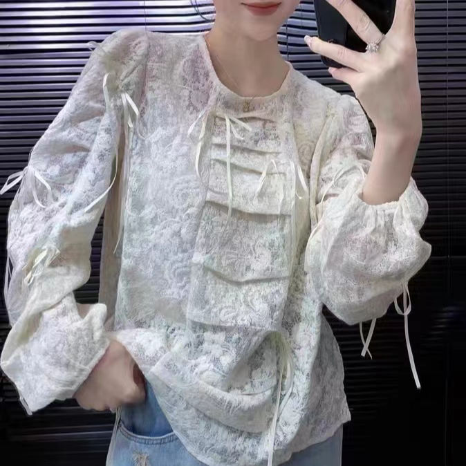 【优搭严选】时尚百搭设计款蕾丝流苏套头T恤A111