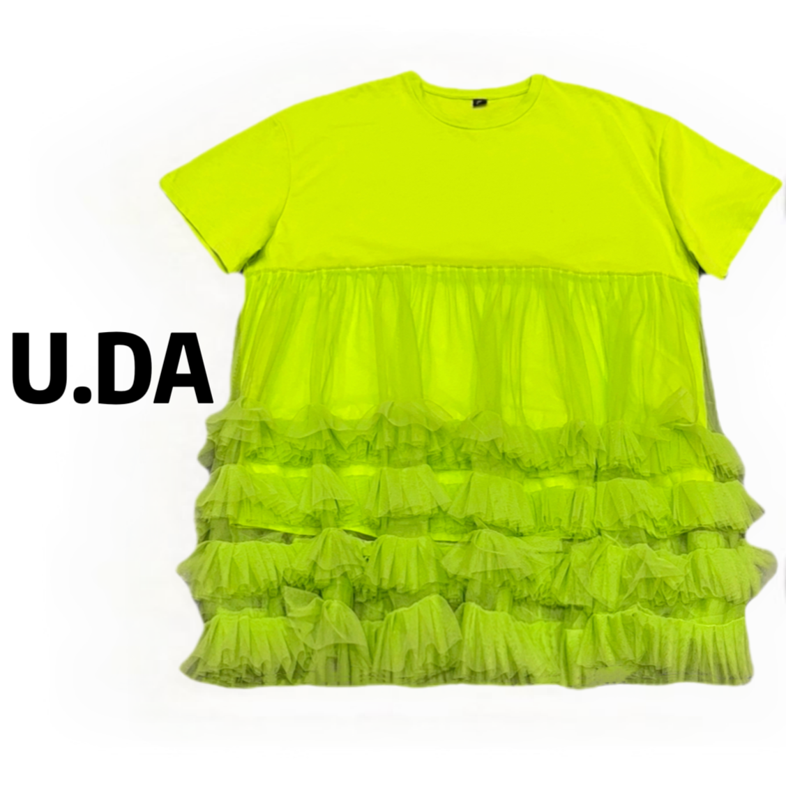 【优搭严选】时尚百搭小众款重工网纱拼接夏季宽松连衣裙70529