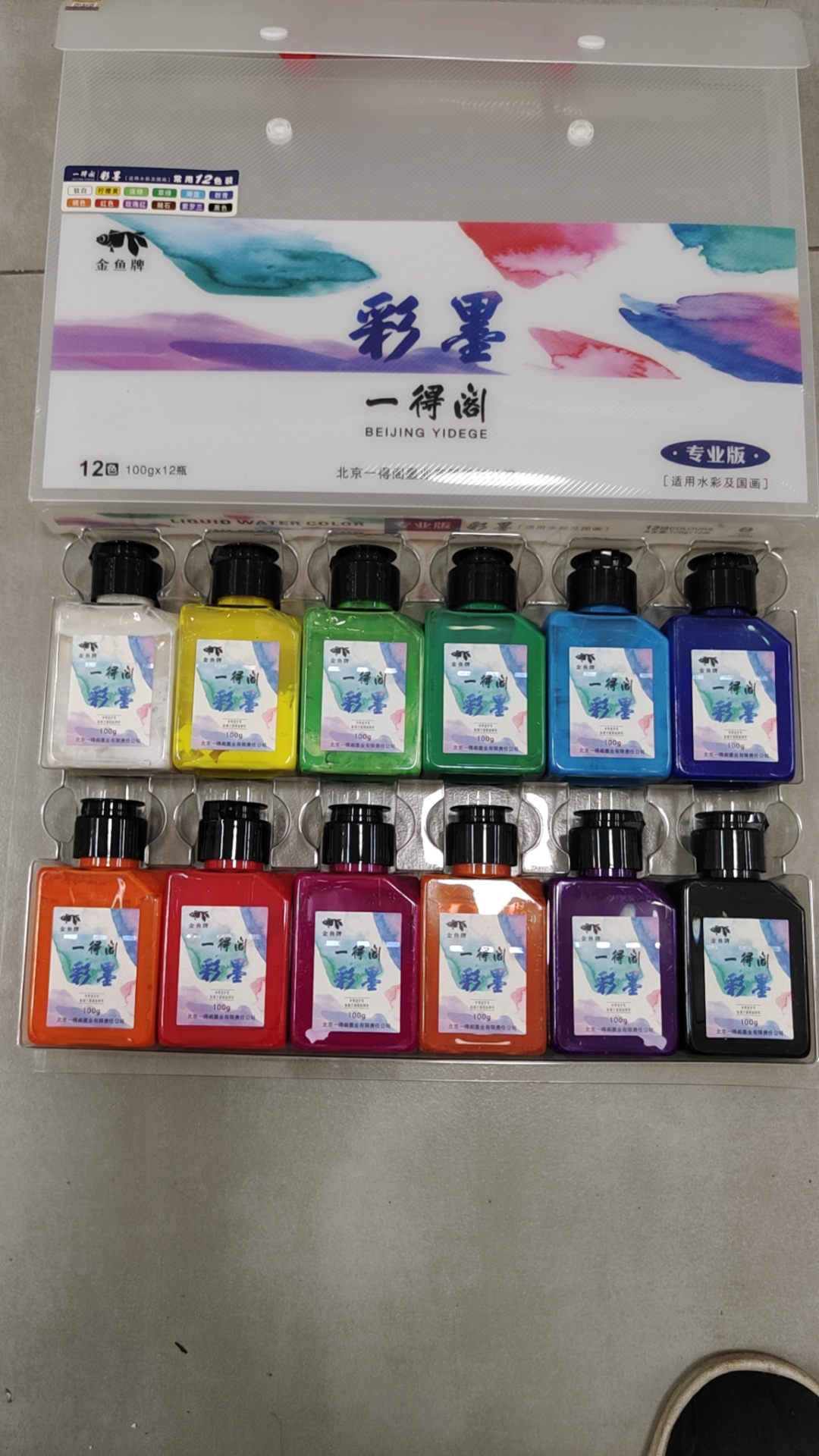一得阁12色彩墨（100克）国画