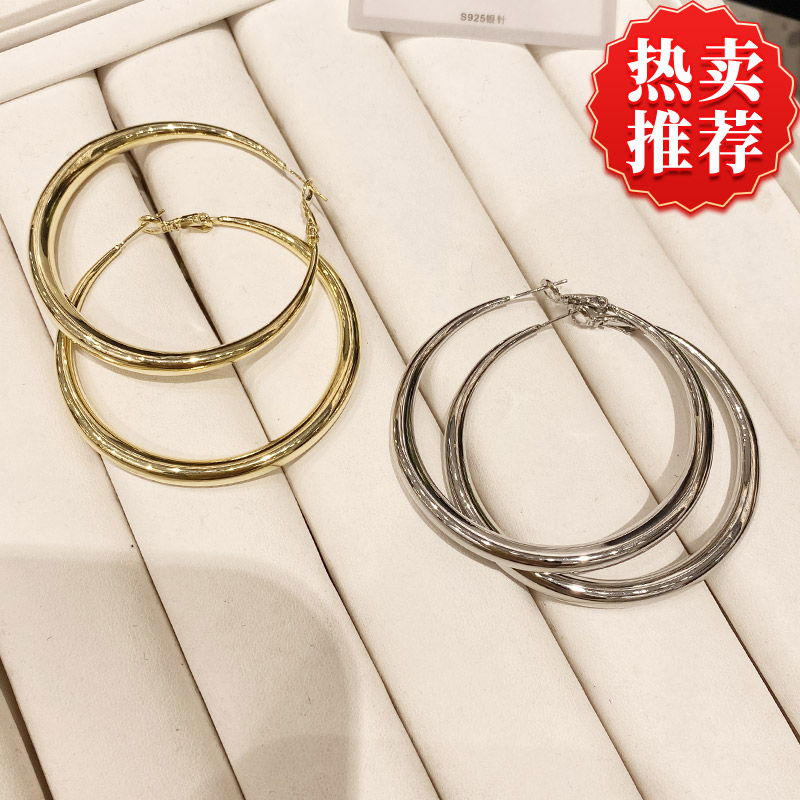 铜合金耳饰 圆素圈圈大耳环简约个性夸张耳饰气质水滴耳圈耳扣