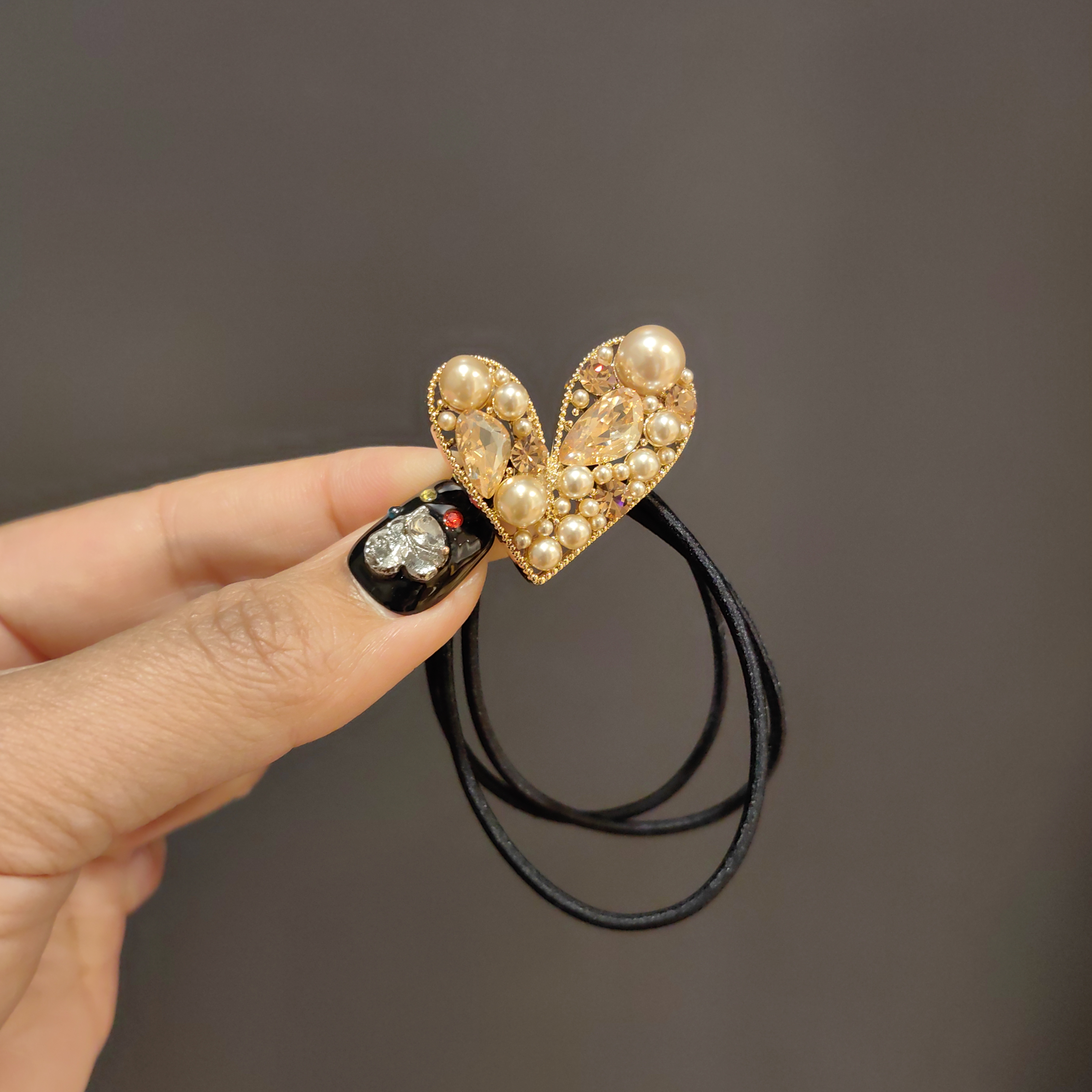 气质爱心镂空发绳时尚马尾头绳高弹力扎发圈