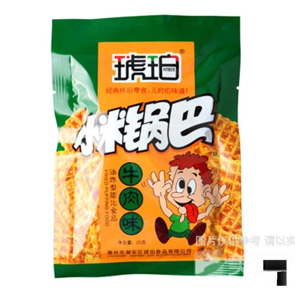 琥珀 牛肉味小米锅巴 25g/袋